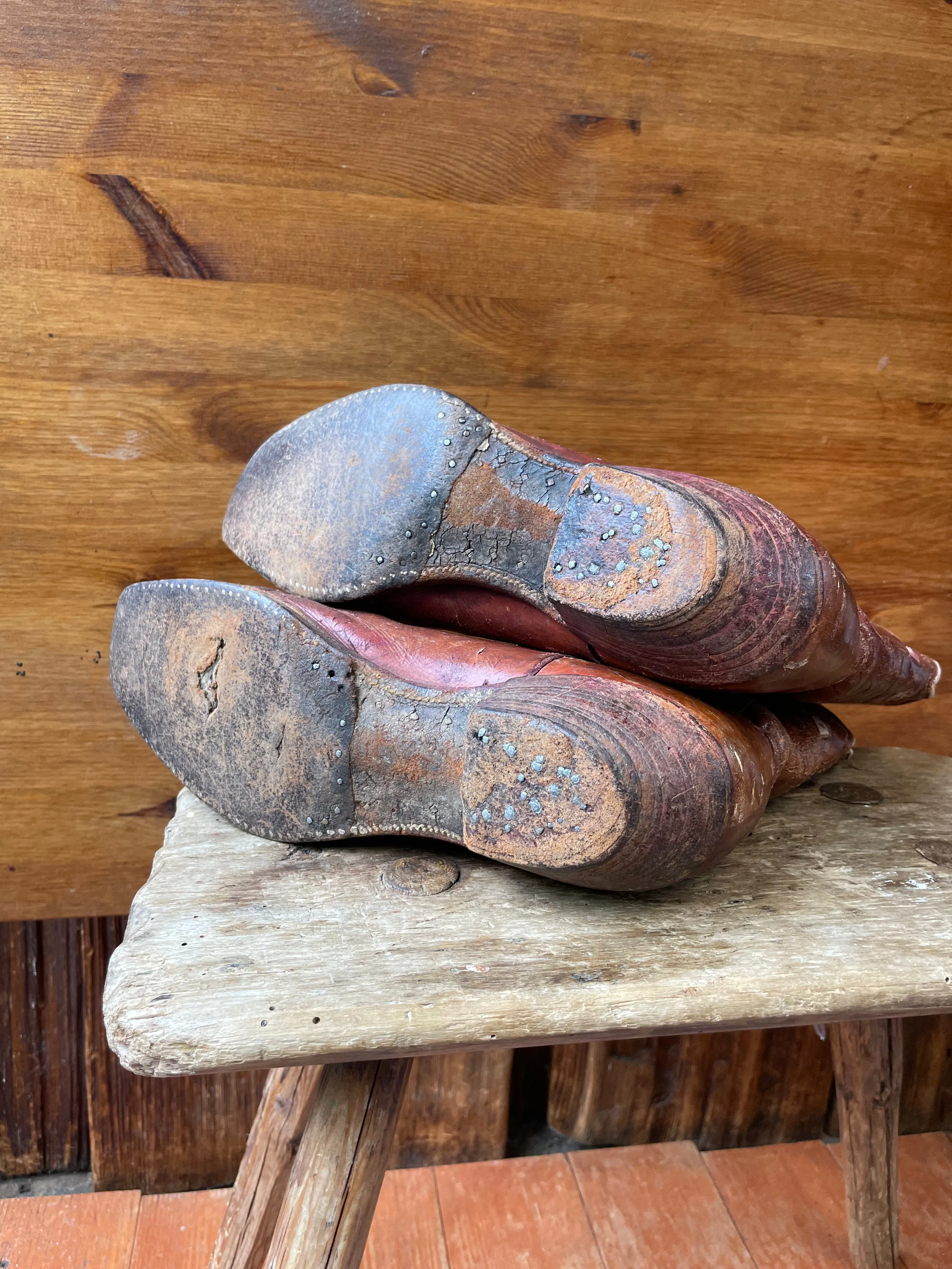 1940s Inlay Leather Pull Tab PeeWee Cowboy Boots