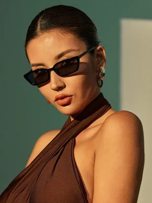 1pc Geomertic Frame Black Sunglasses