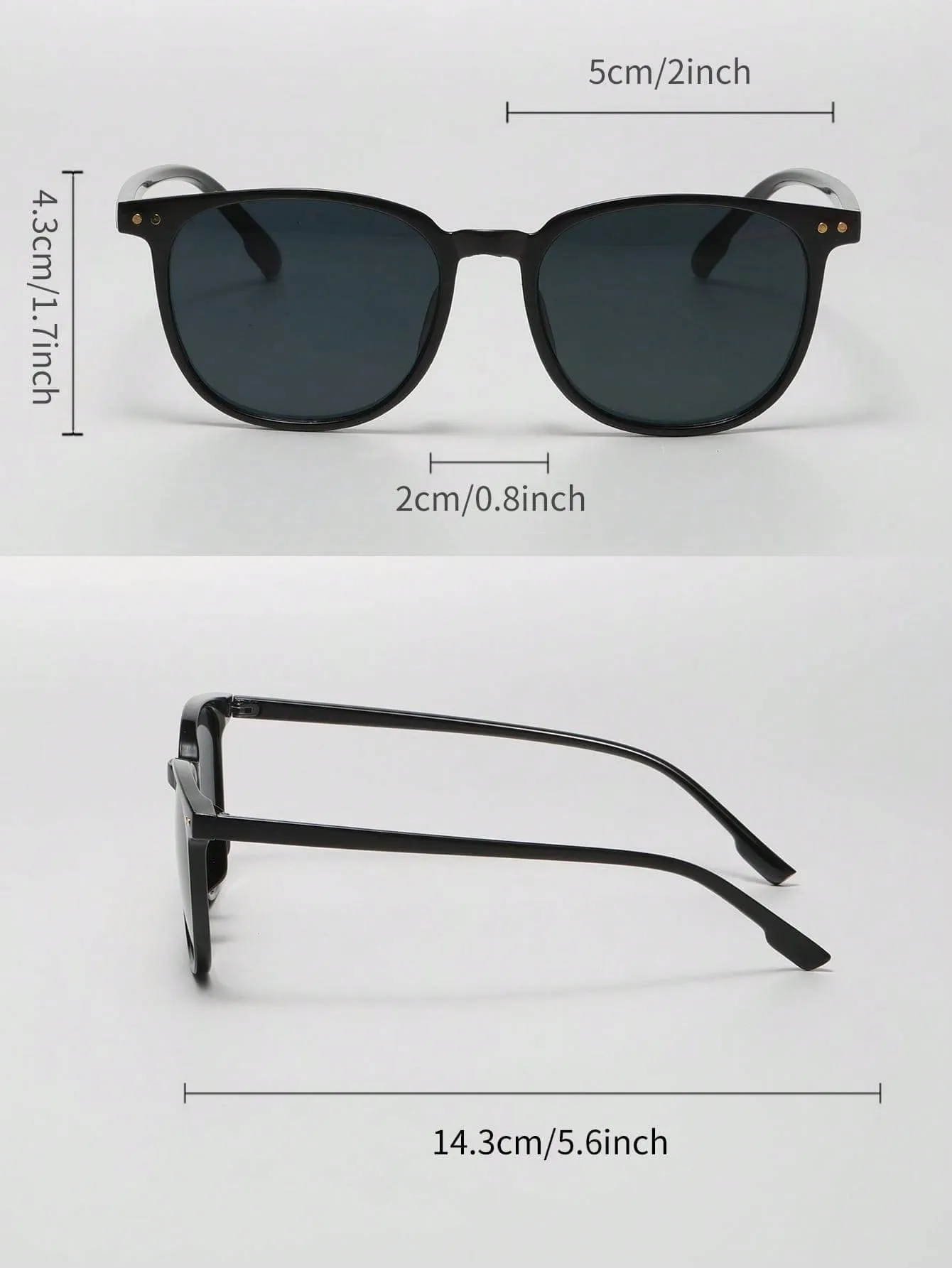 1PC Vintage Square Frame Sunglasses