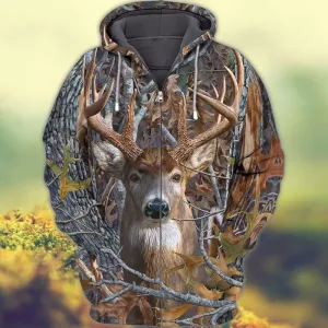 238 Deer Hunting 3D Zipper Hoodie