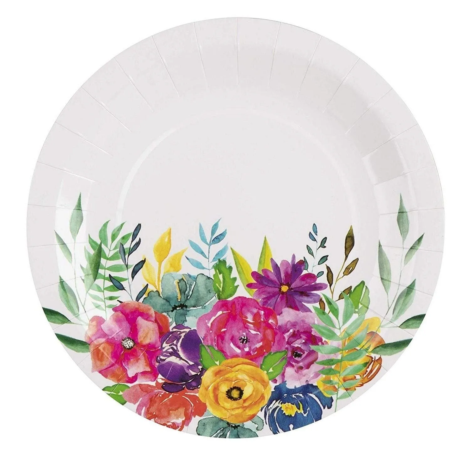 24 Set Disposable Dinnerware Vintage Floral for Birthday Wedding Party