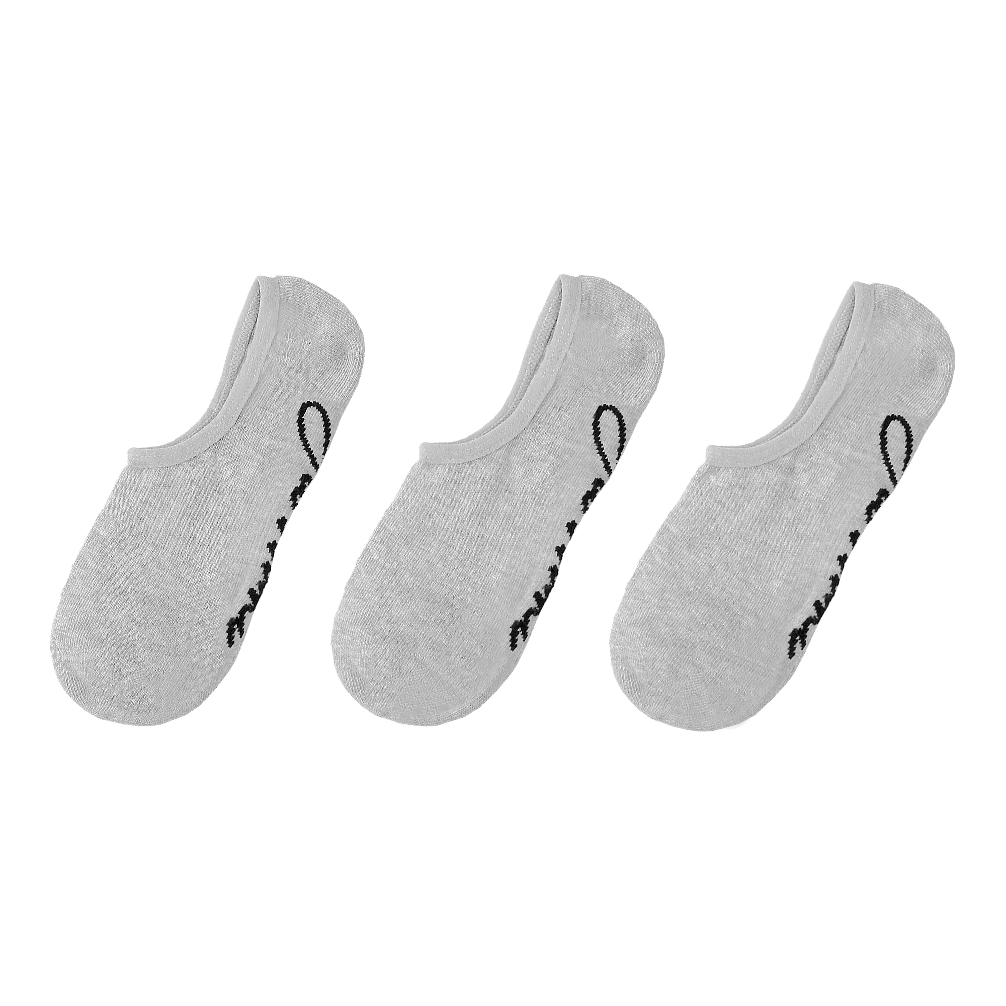 3 Pairs No-Show Socks - Grey
