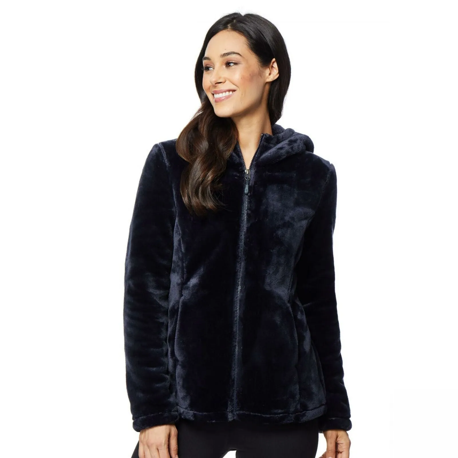 32 Degrees Heat Women's Hooded Plush Faux Fur Fleece Jacket
