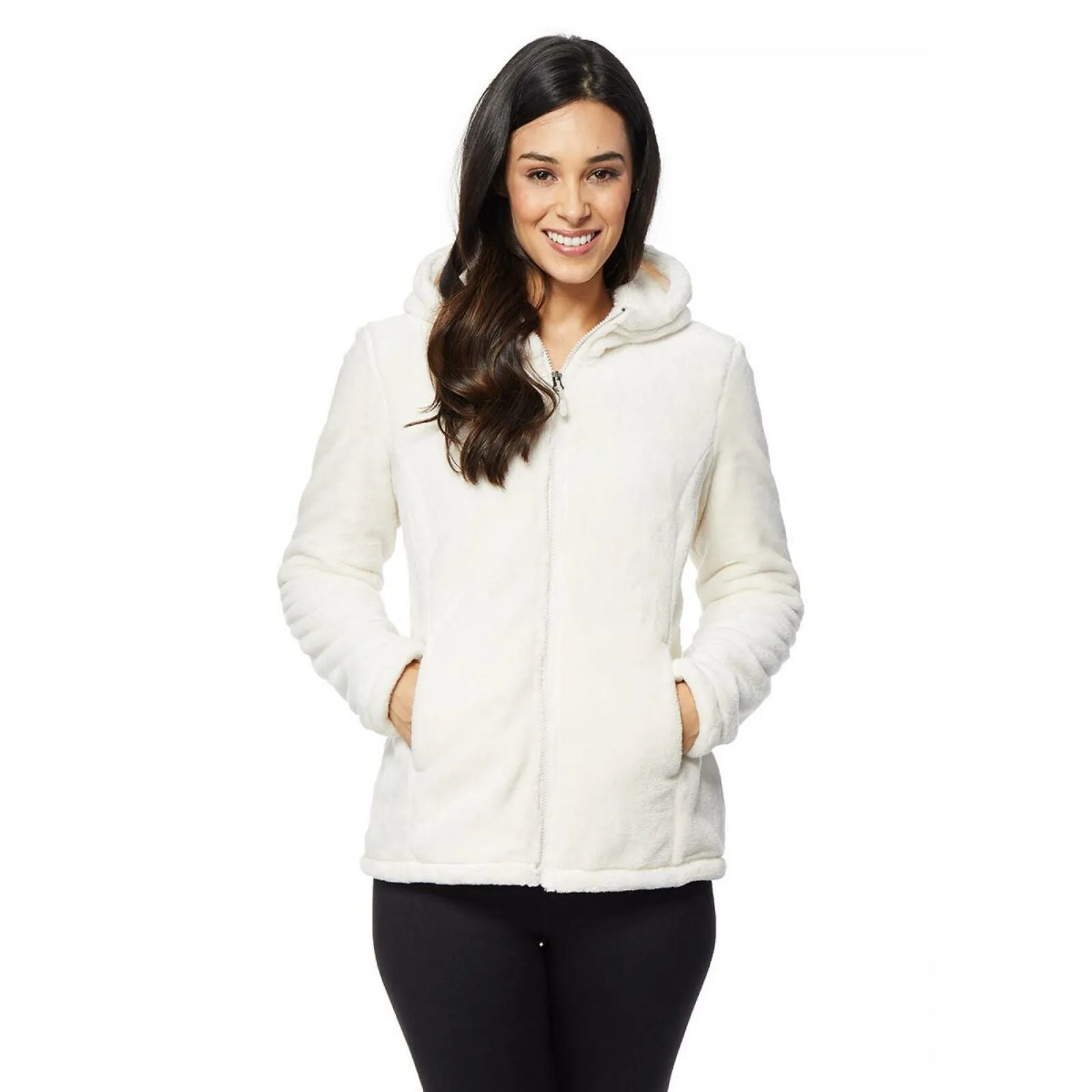32 Degrees Heat Women's Hooded Plush Faux Fur Fleece Jacket