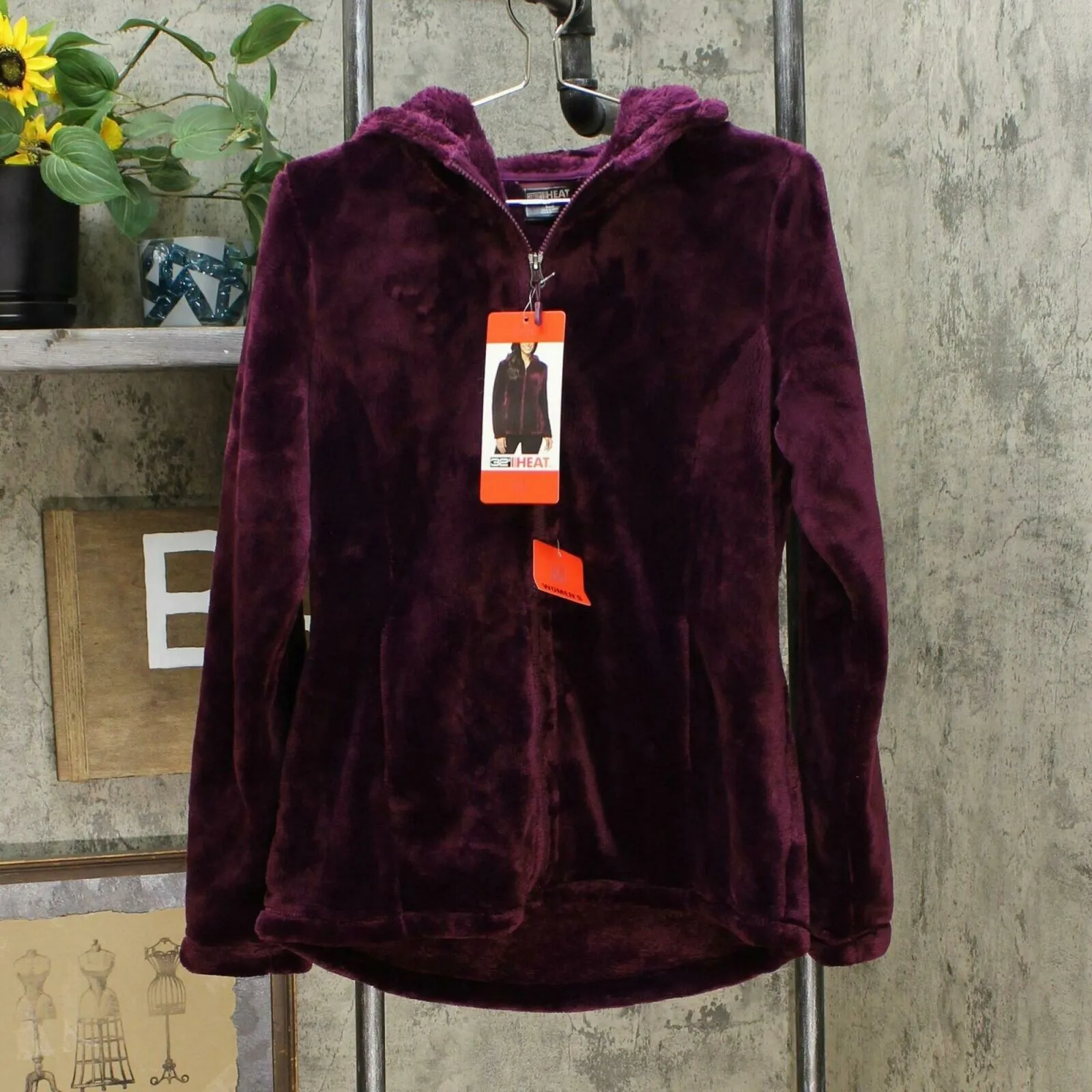 32 Degrees Heat Women's Hooded Plush Faux Fur Fleece Jacket
