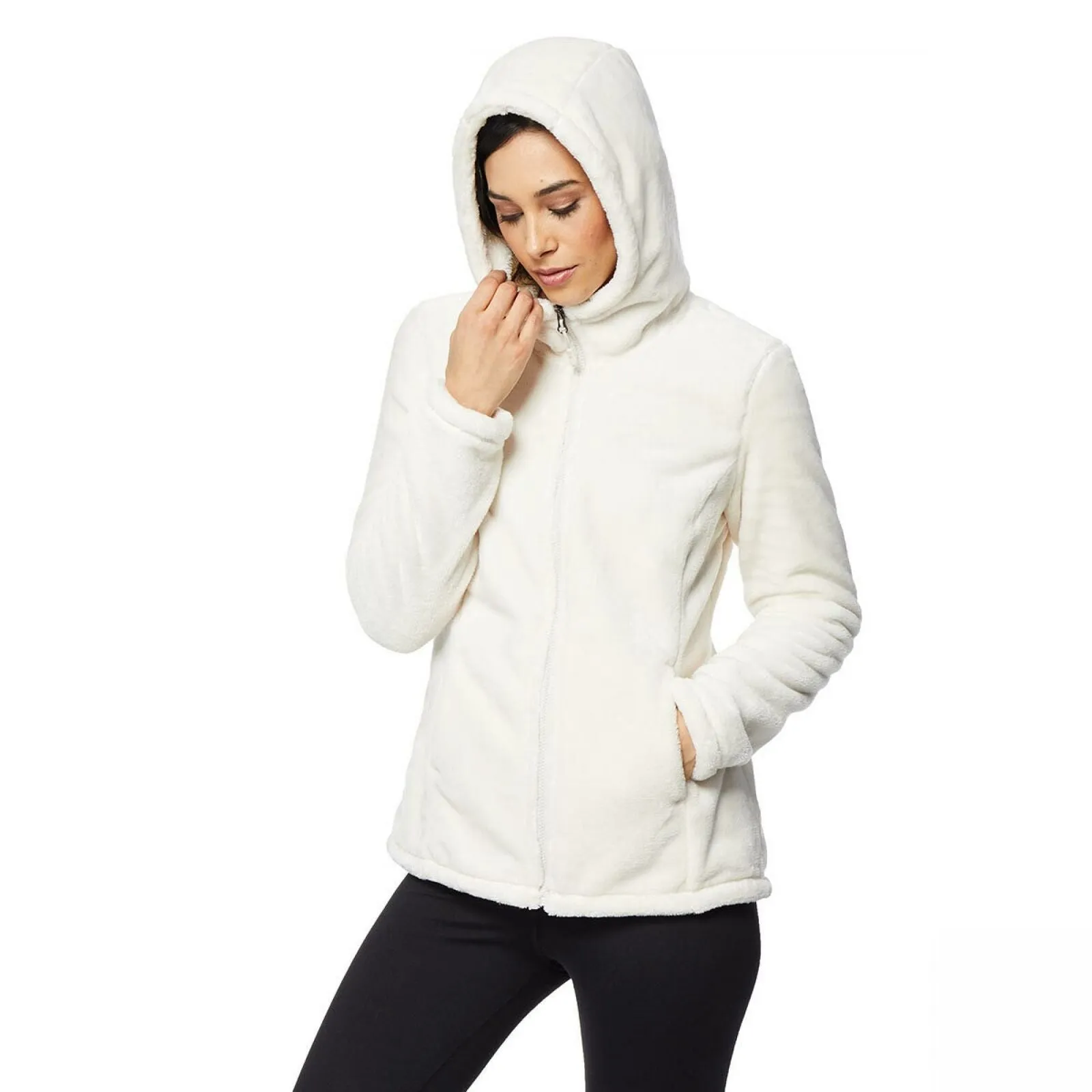32 Degrees Heat Women's Hooded Plush Faux Fur Fleece Jacket