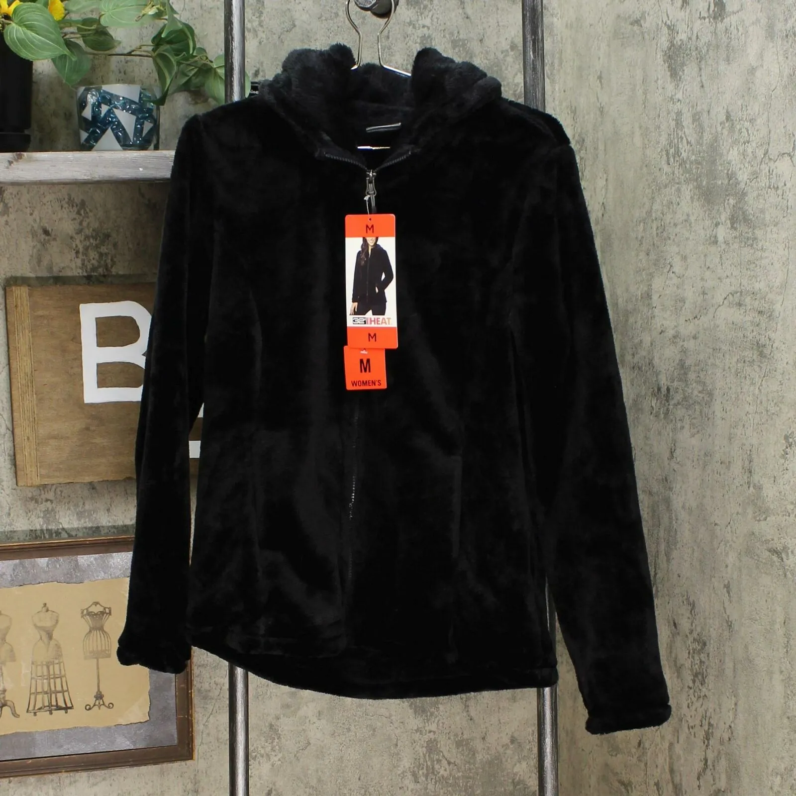 32 Degrees Heat Women's Hooded Plush Faux Fur Fleece Jacket