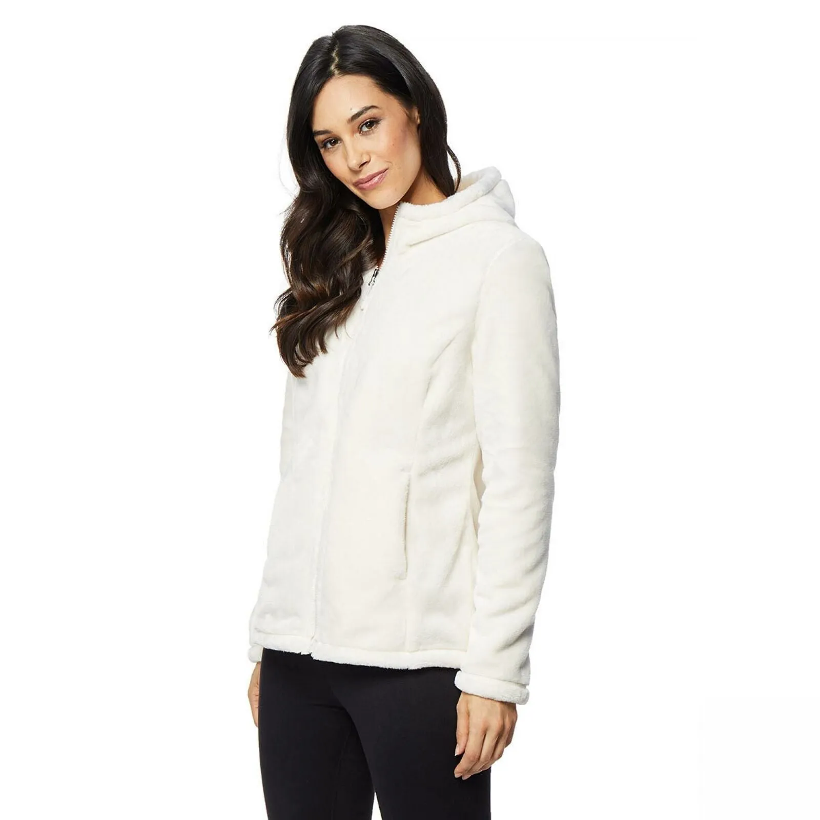 32 Degrees Heat Women's Hooded Plush Faux Fur Fleece Jacket