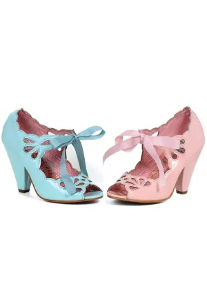 4 Bow Closure Cut Out Detail Patent Heel