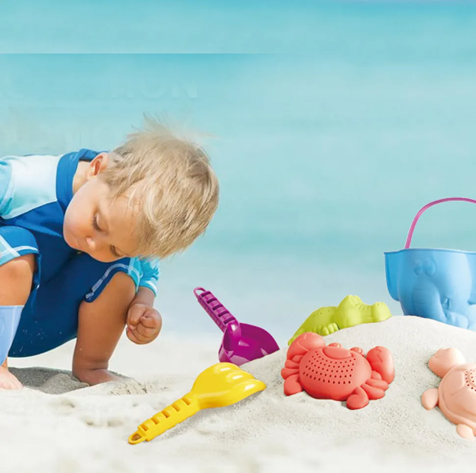 7 Piece Non-Toxic Super Safe Large Pieces Sand & Water Bath Toy  | Toys for Sand Pit | 18m 