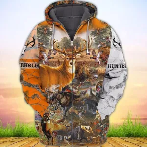 82 Hunting 3D Zipper Hoodie
