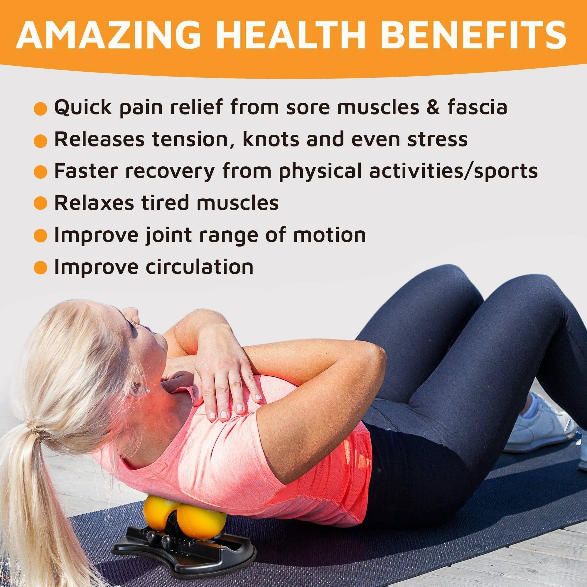 activelife - HighBaller Twin Ball Body Massager, Mounted and Adjustable, Double Lacrosse Massage Ball for Deep Tissue Massage, Neck Massager Tool for Myofascial Release