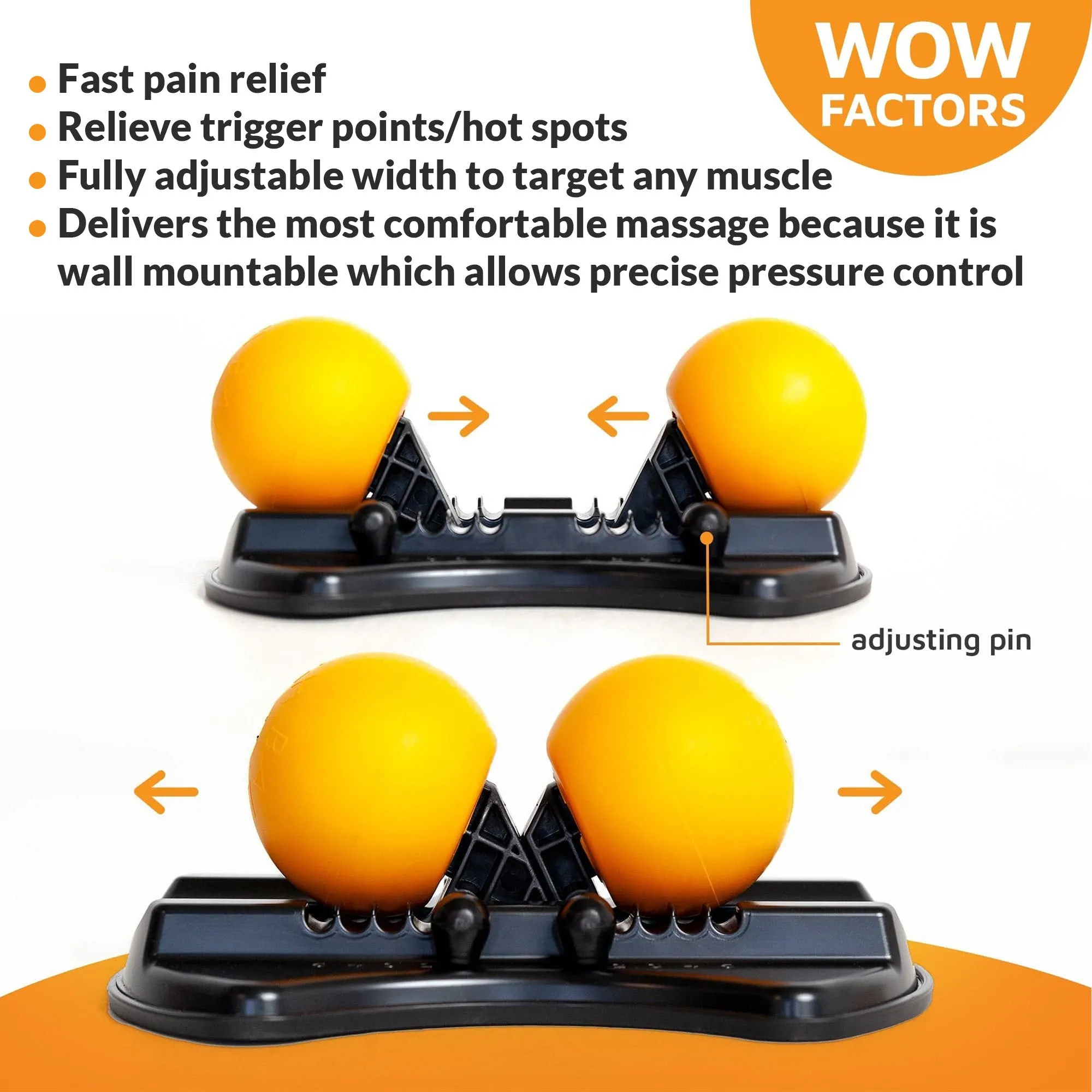 activelife - HighBaller Twin Ball Body Massager, Mounted and Adjustable, Double Lacrosse Massage Ball for Deep Tissue Massage, Neck Massager Tool for Myofascial Release