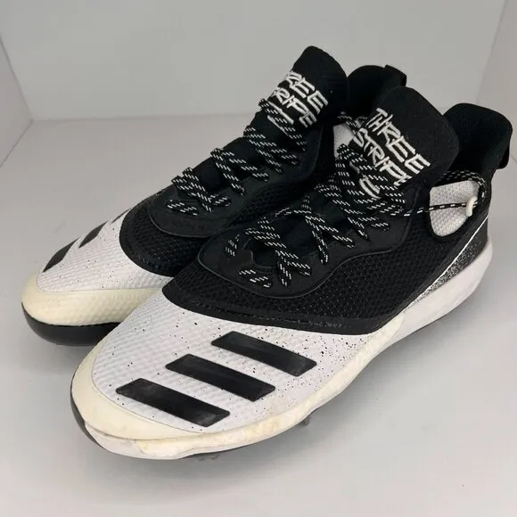 Adidas Mens 628249 Black Icon V Metal Low Top 3 Stripe Size 12.5 Baseball Cleats