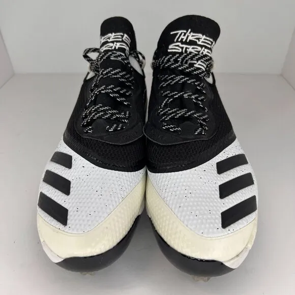 Adidas Mens 628249 Black Icon V Metal Low Top 3 Stripe Size 12.5 Baseball Cleats