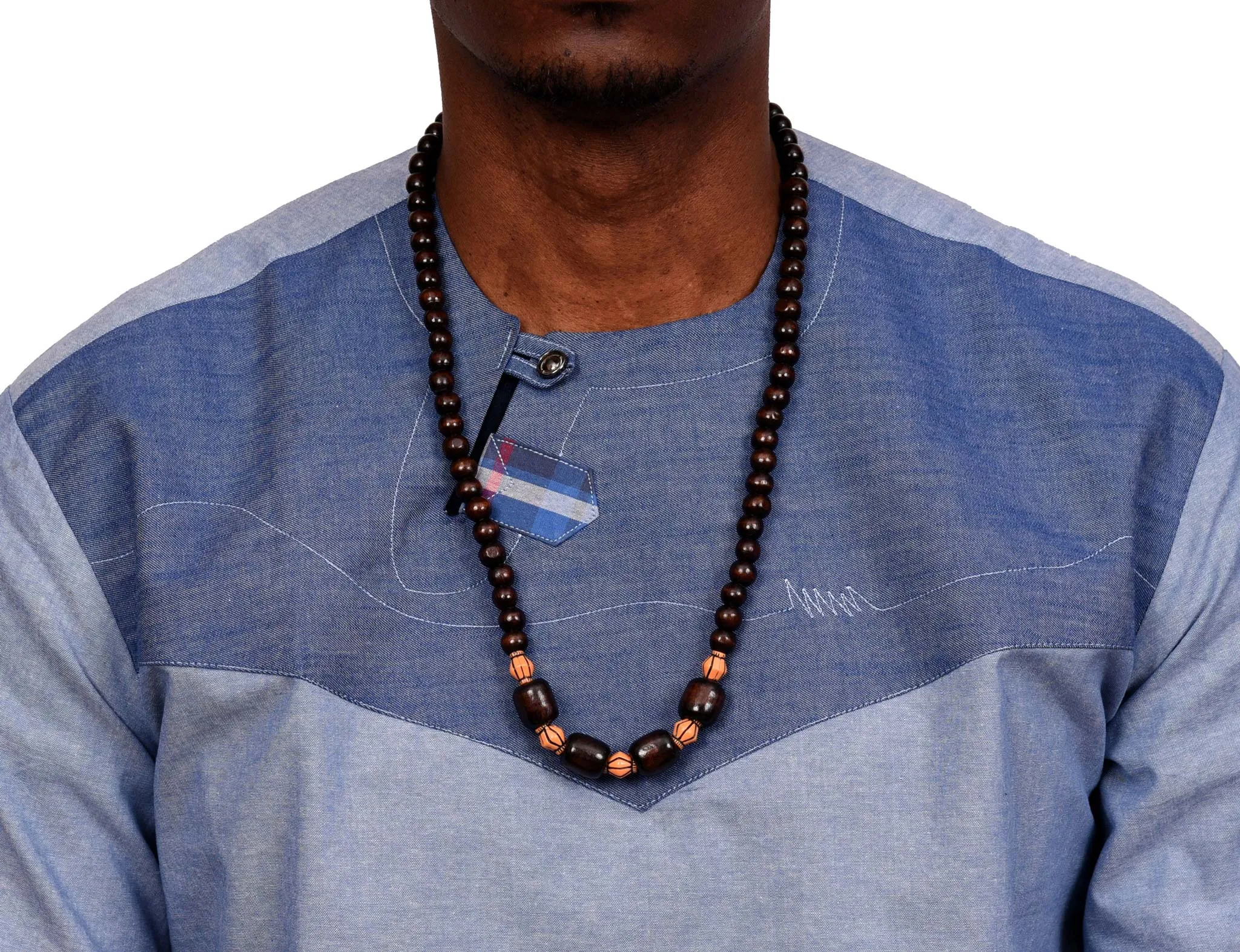 African Wood Necklace Dark Brown