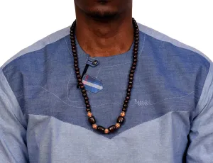 African Wood Necklace Dark Brown