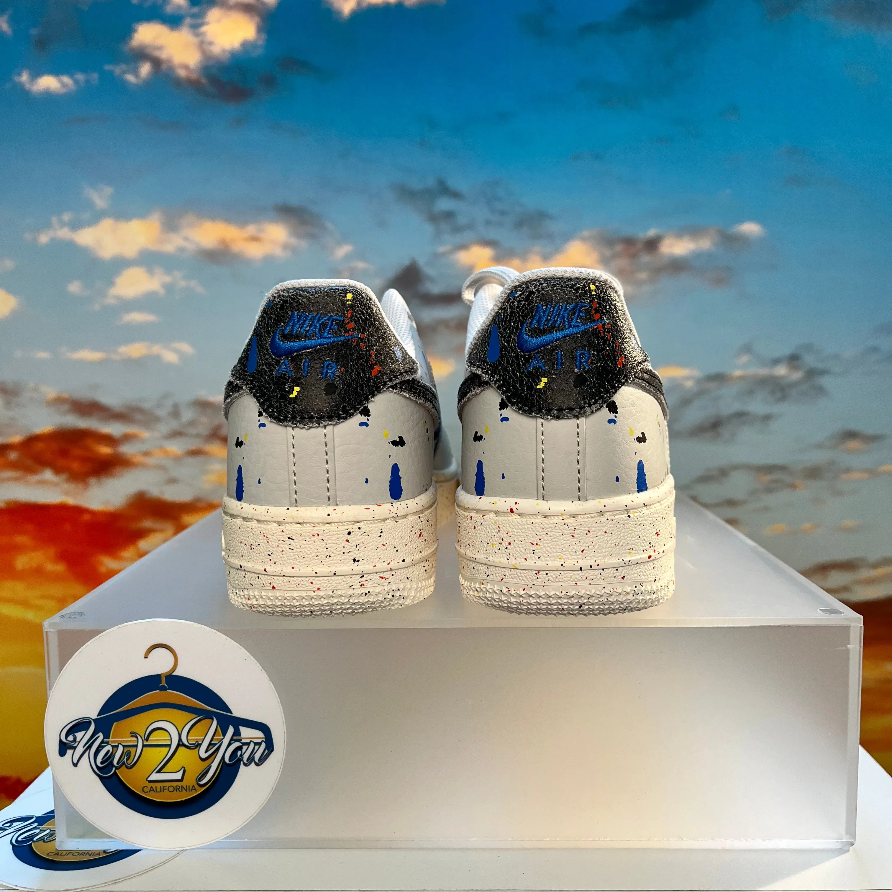 Air Force 1 LV8 3 GS 'Paint Splatter - Light Bone'