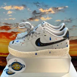Air Force 1 LV8 3 GS 'Paint Splatter - Light Bone'