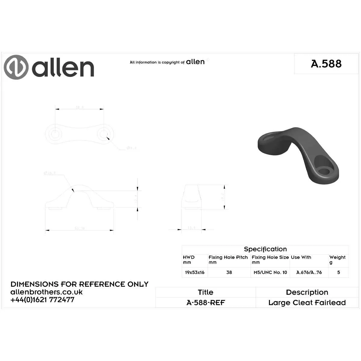 Allen Fairlead Medium - A588