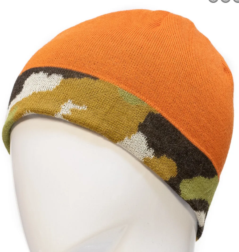 Alpaca Hat 100% - Camouflage Beanie Reversible