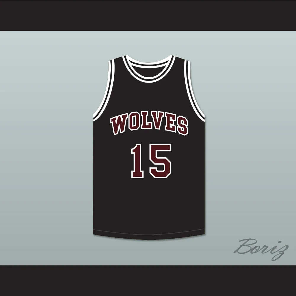 Anthony Keller 15 Wolves High School Black Basketball Jersey