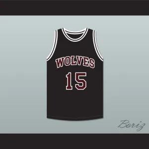 Anthony Keller 15 Wolves High School Black Basketball Jersey