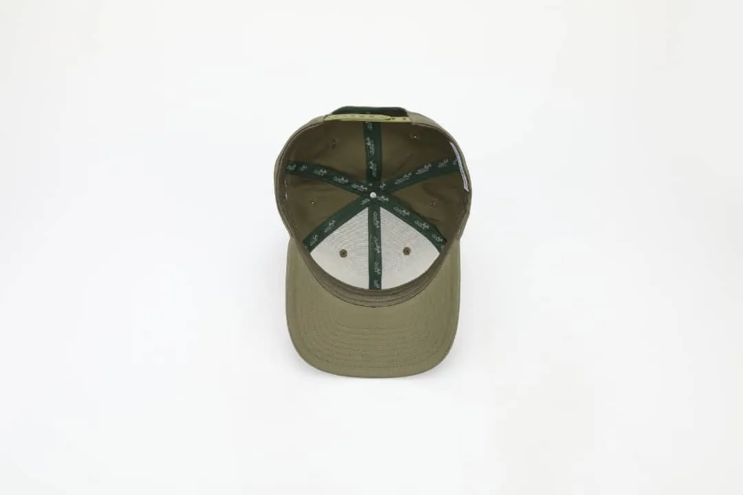 Army green meshless symbol snapback