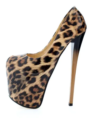 Autumn Super High-heeled Hate Sky High Leopard Large Size Women's Shoes
