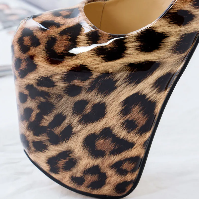 Autumn Super High-heeled Hate Sky High Leopard Large Size Women's Shoes