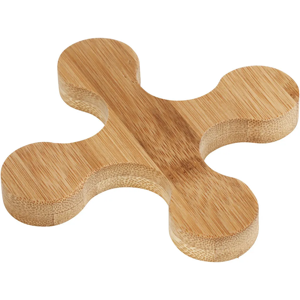Bamboo Wood Propeller Shaped Trivet Tableware Decoration Crafts L: 12cm W: 12cm