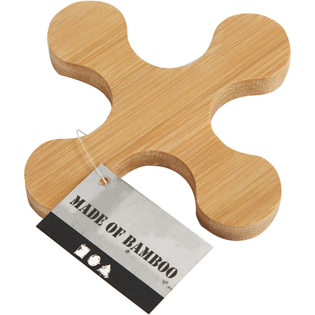 Bamboo Wood Propeller Shaped Trivet Tableware Decoration Crafts L: 12cm W: 12cm