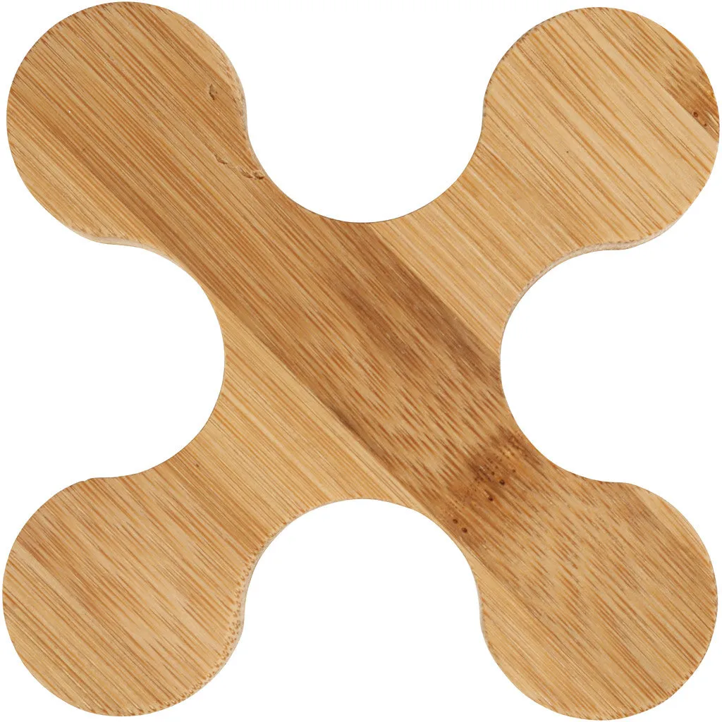 Bamboo Wood Propeller Shaped Trivet Tableware Decoration Crafts L: 12cm W: 12cm