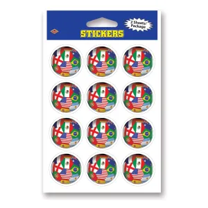 Beistle International Soccer Stickers (2 Sheets Per Package) - Party Supply Decoration for Soccer