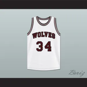 Billy Dunn 34 Wolves High School White Basketball Jersey