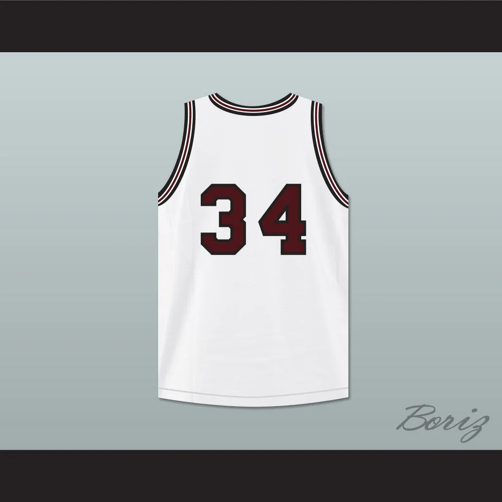 Billy Dunn 34 Wolves High School White Basketball Jersey