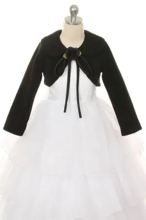 Black Classic Fleece Bolero for Girls