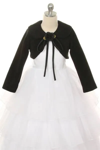 Black Classic Fleece Bolero for Girls