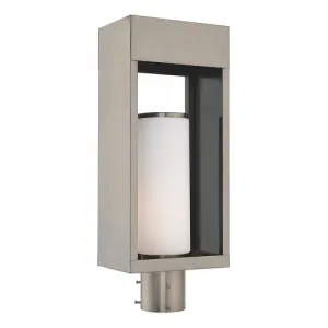 Bleecker 1 Lt Brushed Nickel Post Top Lantern