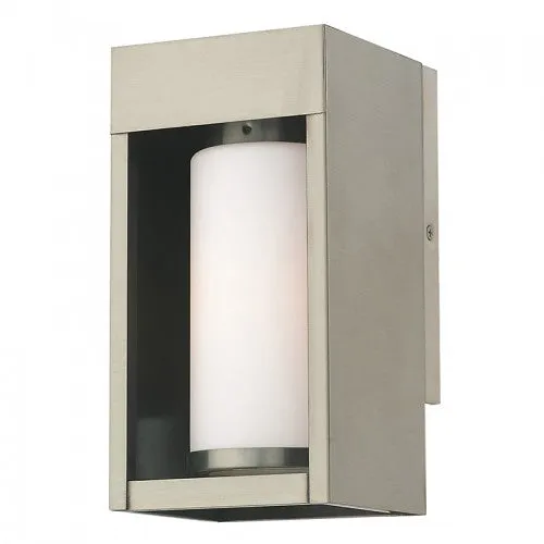 Bleecker 1 Lt Brushed Nickel Wall Lantern