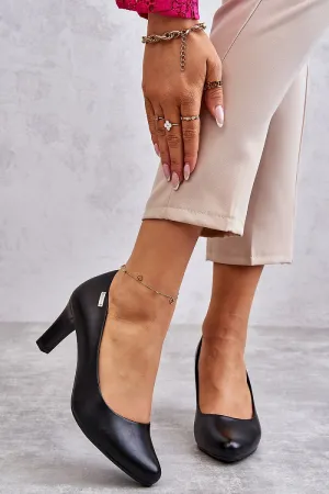 Block heel pumps