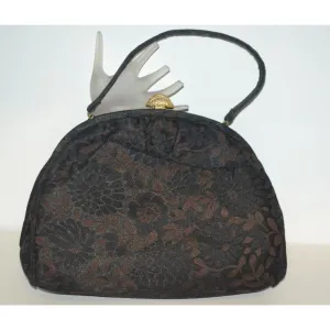Brown Flocked Purse By Theodor of California