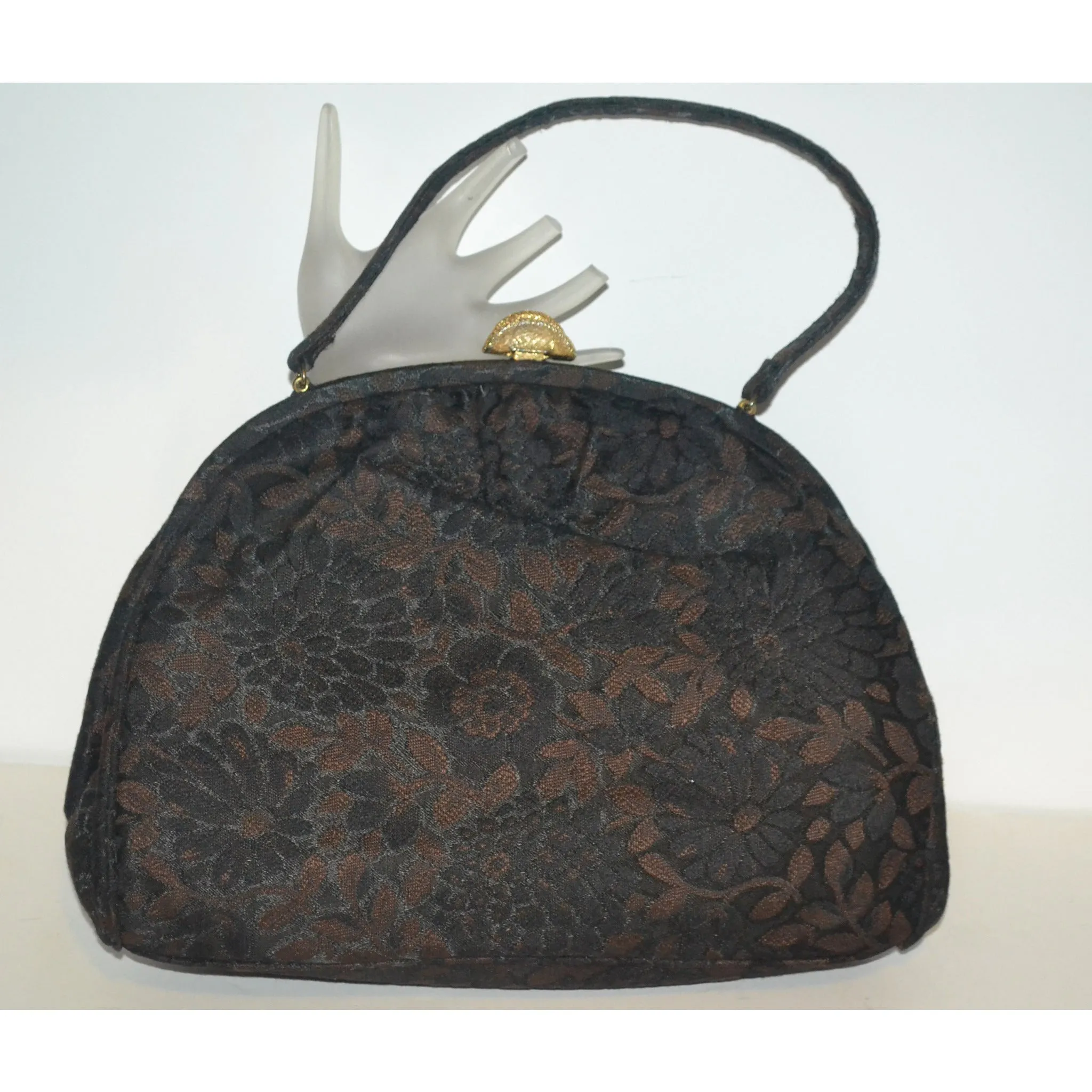 Brown Flocked Purse By Theodor of California