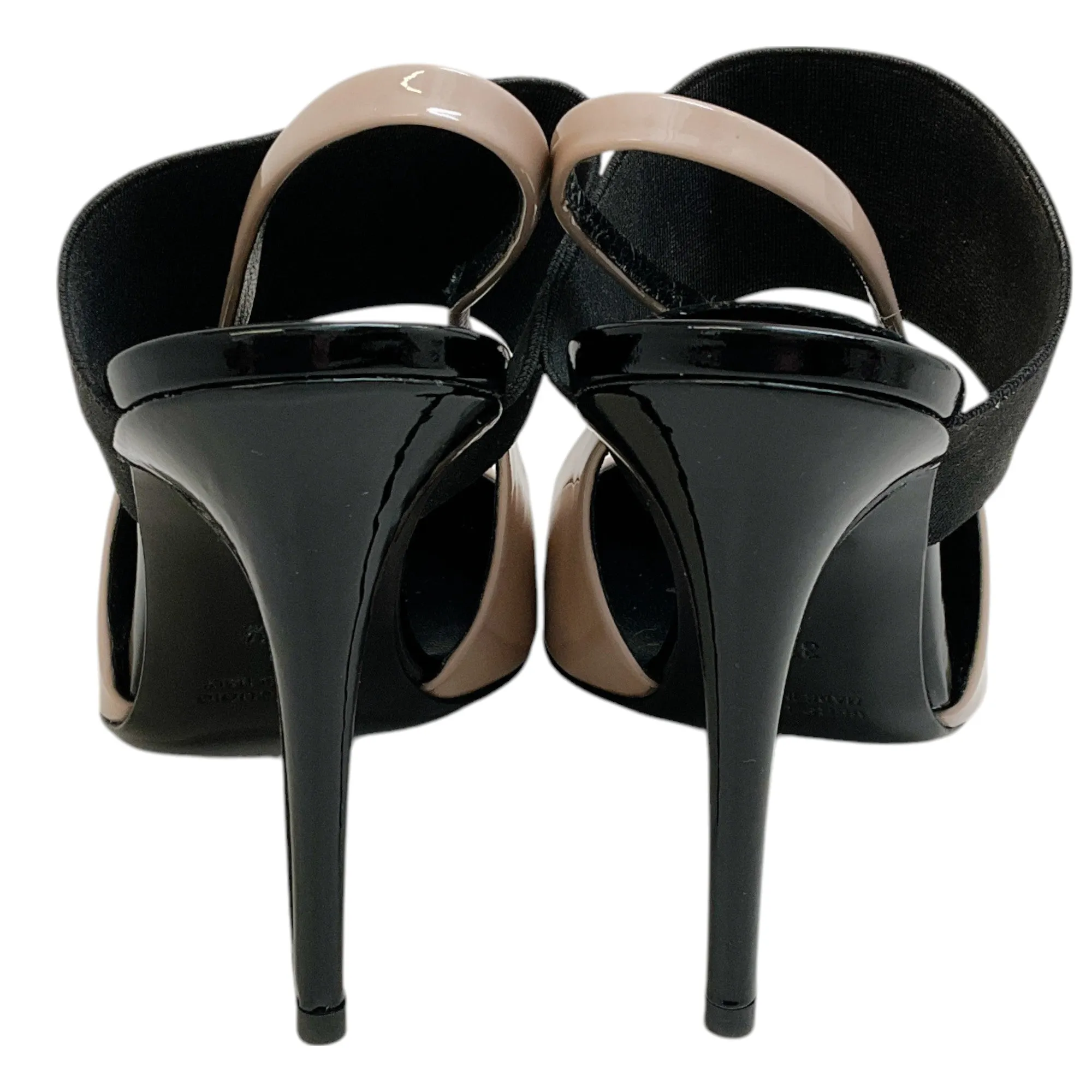 Bruno Frisoni Nude Patent / Black Pointy Tonic Slingback Pumps
