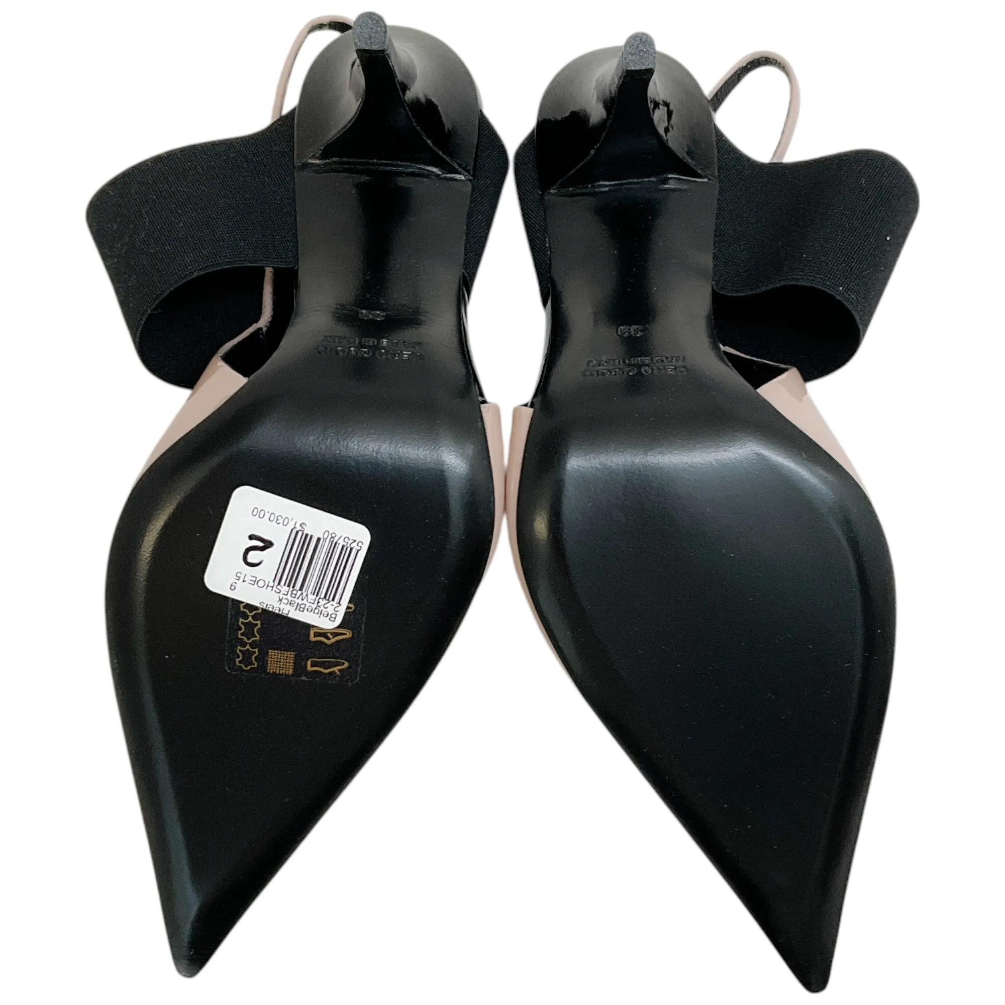 Bruno Frisoni Nude Patent / Black Pointy Tonic Slingback Pumps