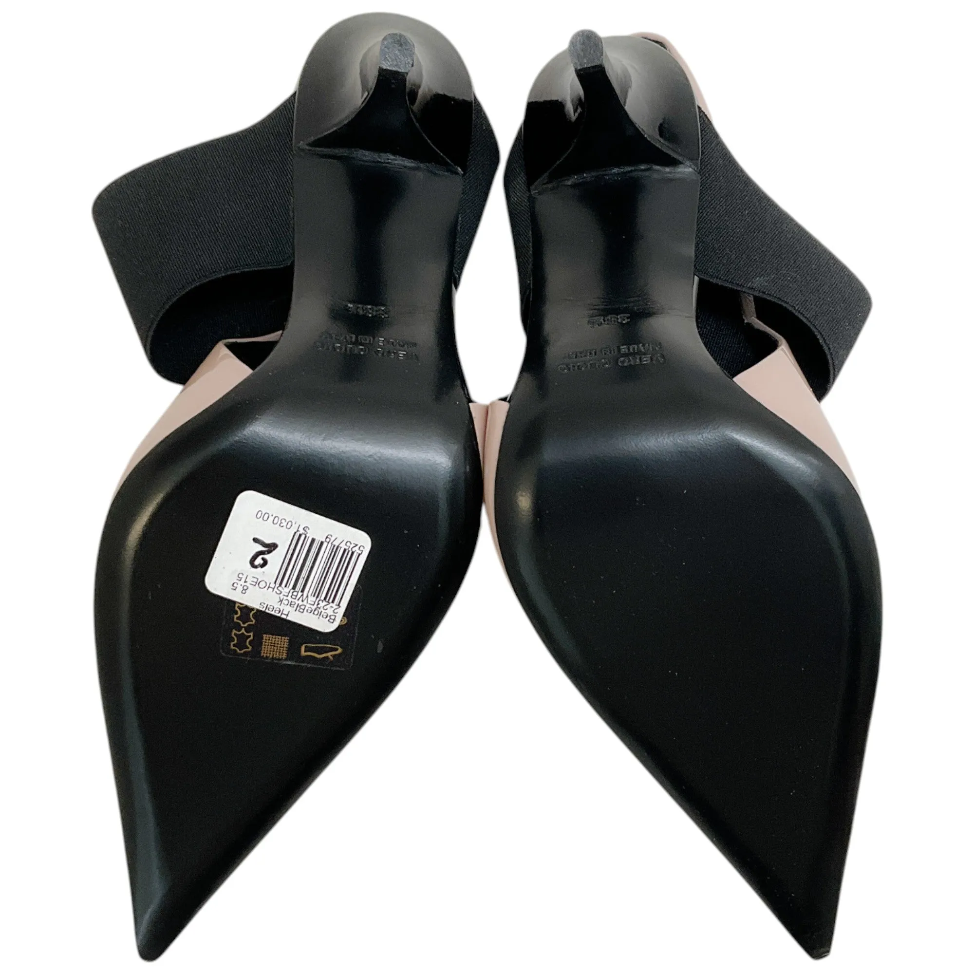Bruno Frisoni Nude Patent / Black Pointy Tonic Slingback Pumps