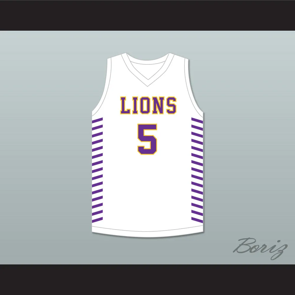 Bryce McGowens 5 Legacy Early College Lions White Basketball Jersey 1