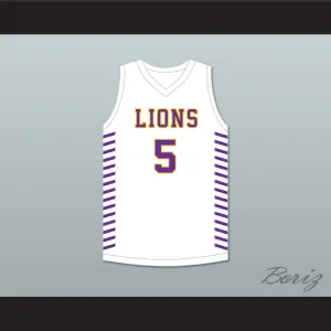 Bryce McGowens 5 Legacy Early College Lions White Basketball Jersey 1