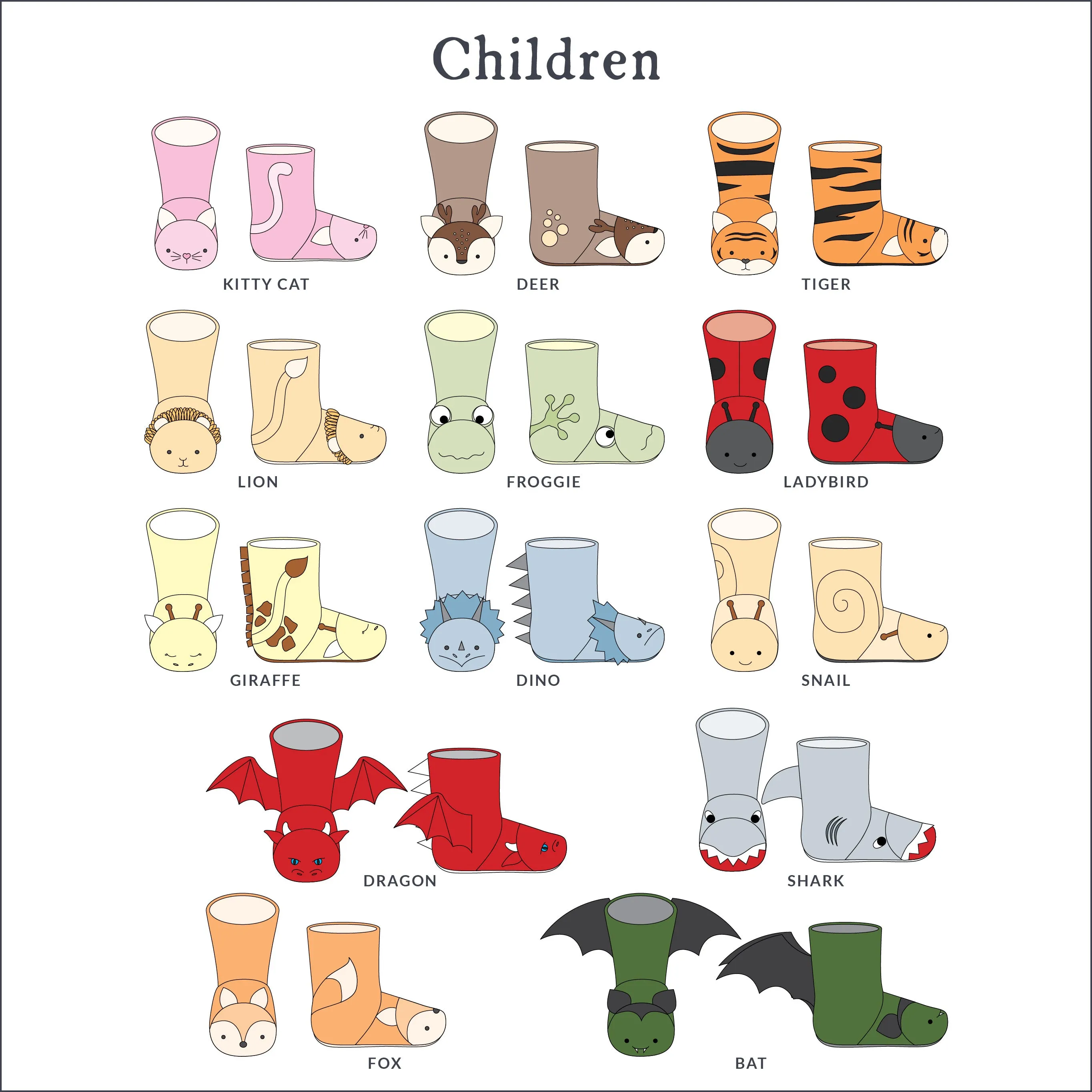 BUNDLE - Animal Boots Sewing Patterns - Family ~ Child   Adult