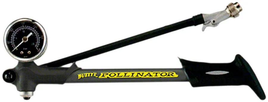 Buzzy's Pollinator Travel Shock Pump with Gauge and Lever: Black